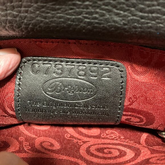 Like New Brighton Black Croc embossed and Pebble Leather Satchel Mini bag - Picture 7 of 11